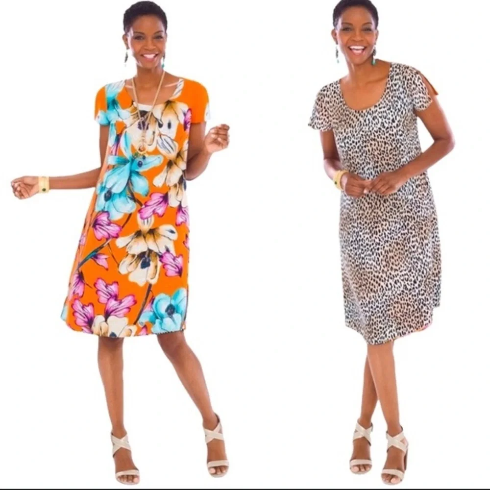 Chicos - Petite Reversible Floral-Animal Dress - Picture 1 of 13